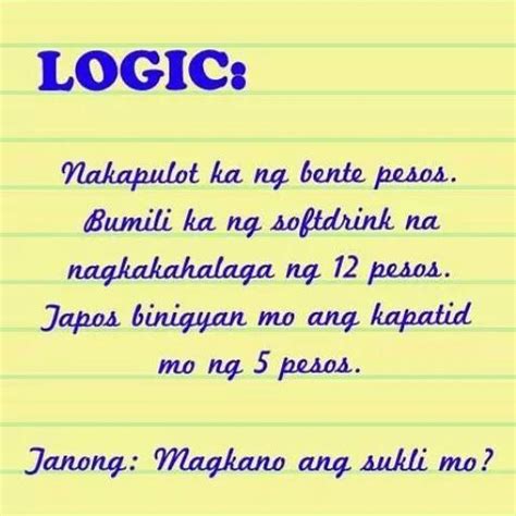 Pinoy logic tagalog tanong at sagot